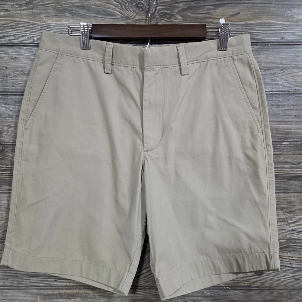 J. Crew Gramercy Men's Chino Shorts Size 32 Khaki Tan Flat Front